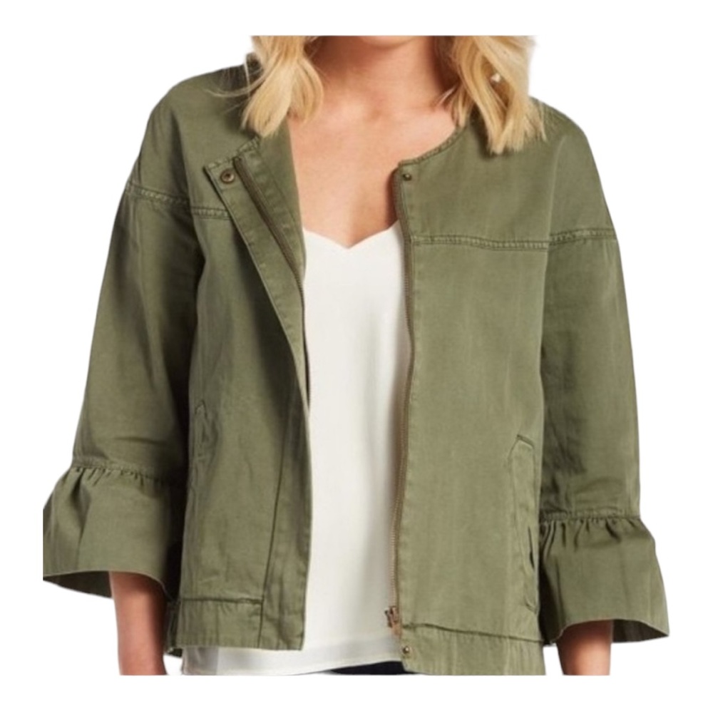 Sanctuary Scout Jacket 3/4 Bell Sleeve Military Green Utility Size S